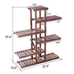 Ufine Wood Plant Stand Indoor Outdoor 3 Tier Vertical Carbonized Multiple Planter Holder Flower Ladder Stair Shelf Garden Balcony Patio Corner Pot Display Storage Rack