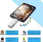 USB Flash Drive for iPhone iPad 32GB USB 3.0, 3 in 1 Lightning Flash Drive Photo Stick, iOS External Storage Memory Stick Thumb Drive for Android MacBook Windows PC OTG (32GB)