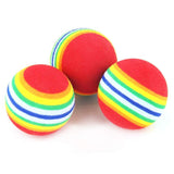 Weihuimei 1Pcs Rainbow 4.2cm Cat Toy Ball Interactive Cat Toys Play Chewing Rattle Scratch EVA Ball Training Pet Supplies