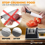 PriorityChef Knife Sharpener for Straight and Serrated Knives, 2-Stage Diamond Coated Wheel System, Sharpens Dull Knives Quickly, Safe and Easy to Use