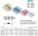 Kuject 120PCS Solder Seal Wire Connectors, Self-Solder Heat Shrink Butt Connector Waterproof Insulated Electrical Butt Splice Wire Terminals for Marine Automotive Aircraft Boat Truck Stereo Wire Joint