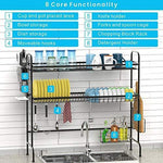 Over the Sink Dish Drying Rack, Lifinity 2 Tier Dish Drainer Shelf Stainless Steel Large Dish Rack with Utensils Holder for Kitchen Counter by Cambond