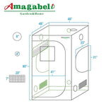 Amagabeli 48"x48"x80" Mylar Hydroponic Grow Tent for Indoor Plant Growing 4x4 with Observation Window Removable Floor Tray Reflective Adjustable Rope Hangers Tool Bag Room Box 4 by 4 Indoors Grow Kit