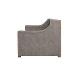 Little Seeds Ambrosia Diamond Tufted Upholstered Design Daybed and Trundle Set, Twin Size Frame, Light Grey