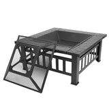 Bonnlo 32” Fire Pit Outdoor Wood Burning Table Backyard, Terrace, Patio, Camping - Includes Mesh Spark Screen Top and Poker