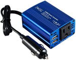 Foval 150W Power Inverter DC 12V to 110V AC Converter with 3.1A Dual USB Car Charger