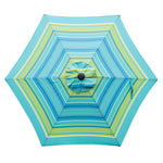 Abba Patio Outdoor 9-Feet Table Umbrella with Push Button Tilt and Crank Lift, Turquoise Striped