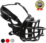 Supet Dog Muzzle, Soft Rubber Basket Muzzle Cage Muzzle for Small Medium Large Dogs, Allows Panting and Drinking, Prevents Unwanted Barking Biting and Chewing