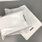 SES.CO 12"x15" White Plastic Merchandise Bags Extra Thick Medium Die Cut Shopping Package,100ct