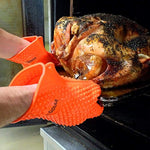 BBQ Gloves Silicone Heat Resistant BBQ Grill Gloves Great for Barbeque, Oven, Cooking, Frying, Baking, Smoking, Potholder, FDA Approved and BPA Free (Tong included)