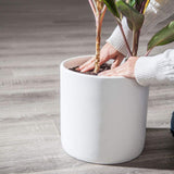 Nodpot 10" White Planter - Mid Century Modern Indoor/Outdoor Planters w/Out Stand - Large Plant Pots for Succulent Plants, Cactus, or Flower Pot - Decorative Ceramic Plant Holder Stands 10" Tall