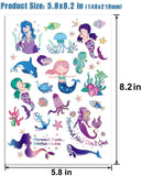 TMCCE Mermaid Party Supplies Mermaid Tattoos For Kids-Mermaid Birthday Party Favors-4 Sheet Glitter More Than 32 Styles Mermaid Tail Tattoos Party Decoration