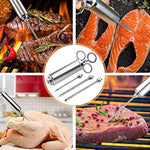 Upgraded Meat Injector Kit, Premium Medical Grade Stainless Steel Meat Syringe Kit with Marinade Needles, Spare O-Rings, Cleaning Brushes & Free Basting Brush - Great Tender, Juicy, Melt in your Mouth