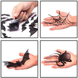 TMCCE 107 Piece Halloween Party Decorations Black Bats Spiders Window Clings Decals Stickers for Halloween Party Supplies Favor