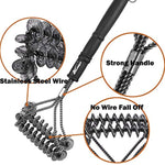 Grill Brush Bristle Free - Grill Brush - 18'' Rust Proof Triple Stainless Steel BBQ Grill Cleaner for Steel, Porcelain, Iron,Ceramic Grates