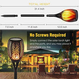 Poppin Kicks Flickering Flame Solar Torches Lights Waterproof Outdoor Landscape Decoration Lighting Dusk to Dawn Auto On/Off USB Charging Security Torch Light for Patio Driveway (4 Pack)