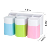 iHave Toothbrush Holder Wall Mount 3 Cups Electric Toothbrush Storage Set- No Drill or Nail Needed (3 Color Toothbrush Holder)