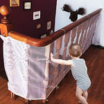 Winkeyes Children Safety Rail Balcony Stairs Safety Net Banister Stair Net for Kids/ Pet/ Toy Safety on Indoor/Outdoor Stairs, Balcony, or Patios, 9.8 x 2.5 ft