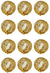 Godinger Gold Round Mesh Napkin Rings - Set of 12