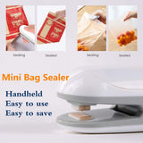 GOLBCNG Mini Bag Sealer, 2 in 1 Heat Sealer and Cutter, Portable Bag Resealer Sealer Heat Vacuum Sealers for Plastic Bags Food Storage Snack Fresh Bag Sealer (Battery Not Included)