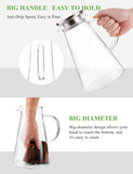 Suteas 2.0 Liter 68 Ounces Gallon jug hot Cold Water ice Tea Wine Coffee Milk and Juice Beverage Ca Glass Pitcher with lid Covered, Clear