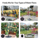 BHY Solar Fountain Pump, 10V 1.5W Solar Powered Bird Bath Water Fountain with 6 Different Nozzles, Water Fountain Pump for Pond, Pool, Garden, Fish