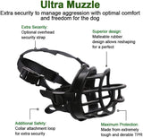 Supet Dog Muzzle, Soft Rubber Basket Muzzle Cage Muzzle for Small Medium Large Dogs, Allows Panting and Drinking, Prevents Unwanted Barking Biting and Chewing