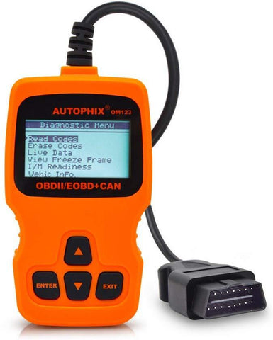 OM123 Vehicle Car Fault Code Reader - TekkPerry Mini Portable LCD OBDMATE OBDII OBD2 EOBD+CAN Scan Scanner Tool Car Vehicle Auto Engine Trouble Analyzer Tester Diagnostic Code Scanner Tool Orange