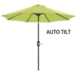 Patio Watcher 9 FT Patio LED Umbrella Solar Powered Outdoor Umbrella, 40 LED with 2 Charge Modes(Solar and Adaptor),250GSM Fabric with Push Button Tilt and Crank,Red