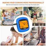 Bluetooth Meat Thermometer, Wireless Digital BBQ Thermometer for Grilling Smart with 6 Stainless Steel Probes Remoted Monitor for Cooking Smoker Kitchen Oven, Support iOS & Android