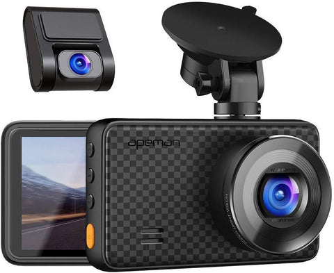 APEMAN 1440P&1080P Dual Dash Cam, 1520P max, Front and Rear Camera for Cars with 3 Inch IPS Screen, Support 128GB, Driving Recorder with IR Sensor Night Vision, Motion Detection, Parking Monitor