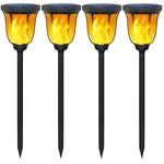 Gold Armour Solar Lights Outdoor - Flickering Flames Torch Solar Path Light - Dancing Flame Lighting 96 LED Dusk to Dawn Flickering Tiki Torches Outdoor Waterproof Garden (4 Pack)