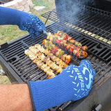 BlueFire Pro Heat Resistant Gloves - Oven - BBQ Grilling - Big Green Egg - Fireplace Accessories and Welding. Cut Resistant, Forearm Protection -100% Kevlar Certified 932°F Heat Resistance