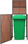 Canditree Storage Shed Poly Rattan for Garbage Cans, Garden Tools, Bin Shed for Patio Backyard Garden 60.2"x30.7"x47.2", Brown