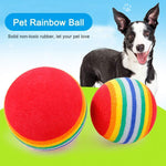 Weihuimei 1Pcs Rainbow 4.2cm Cat Toy Ball Interactive Cat Toys Play Chewing Rattle Scratch EVA Ball Training Pet Supplies