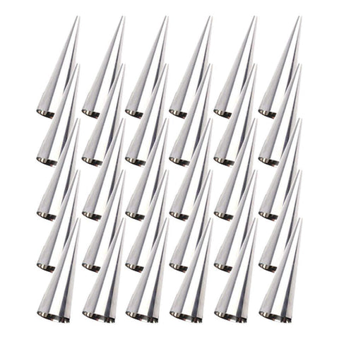 Tebery 30 Pcs Lady lock forms,Stainless Steel Pastry Cream Horn Molds,Free Standing Cone Shape