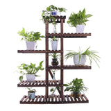 Ufine Wood Plant Stand Indoor Outdoor 3 Tier Vertical Carbonized Multiple Planter Holder Flower Ladder Stair Shelf Garden Balcony Patio Corner Pot Display Storage Rack