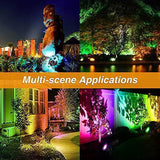 Outdoor Solar Spot Lights, DS Lighting Super Bright 18 LED Security Lamps Waterproof Spotlight for Garden Landscape Path Walkway Deck Garage (7 Colors, 2 Pack)