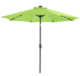 Patio Watcher 9 FT Patio LED Umbrella Solar Powered Outdoor Umbrella, 40 LED with 2 Charge Modes(Solar and Adaptor),250GSM Fabric with Push Button Tilt and Crank,Red