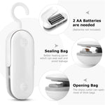 GOLBCNG Mini Bag Sealer, 2 in 1 Heat Sealer and Cutter, Portable Bag Resealer Sealer Heat Vacuum Sealers for Plastic Bags Food Storage Snack Fresh Bag Sealer (Battery Not Included)