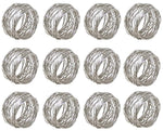 SKAVIJ Round Mesh Napkin Rings Set of 12 Silver for Wedding Banquet Dinner Decor Favor