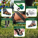 Lawn Aerator Spike Shoes - For Effectively Aerating Lawn Soil – Comes with 3 Adjustable Straps with Metallic Buckles – Universal Size that Fits all - For a Greener and Healthier Yard (Metal Buckle)