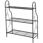 DOEWORKS 3 Tier Metal Plant Stand, Plant Display Rack,Stand Shelf, Pot Holder for Indoor Outdoor Use, Black