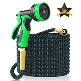 2018 Expandable Garden Hose 50Ft Extra Strong - Brass Connectors with Protectors 100% No-Rust & Leak, 9-Way Spray Nozzle - Best Water Hose for Pocket Use - 100% Flexible Expanding up to 50 ft by The Best Industries