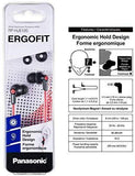 Panasonic ErgoFit In-Ear Earbud Headphones RP-HJE120-KA (Matte Black) Dynamic Crystal-Clear Sound, Ergonomic Comfort-Fit