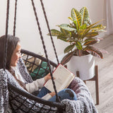 Nodpot 10" White Planter - Mid Century Modern Indoor/Outdoor Planters w/Out Stand - Large Plant Pots for Succulent Plants, Cactus, or Flower Pot - Decorative Ceramic Plant Holder Stands 10" Tall