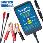 Heagstat Trickle Battery Charger 6V 12V 1000mA Automatic Smart Battery Maintainer for Auto Car Motorcycle Lawn Mower Boat ATV SLA AGM GEL CELL Lead Acid Batteries