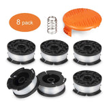 Deyard Trimmer Spool for BLACK + DECKER Autofeed System Replacement Durable AF-100 String Trimmer Edger, 30ft 0.065 inch Line String Trimmer (6 Replacement Spool, 1 Spool Cap, 1 Spring)