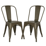 POLY & BARK EM-112-BLK-X4 Trattoria Side Chair in Black (Set of 4)