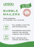 UCGOU 6x10 Inch Teal Poly Bubble Mailers Padded Envelopes Self Seal Envelopes Bags Pack of 25